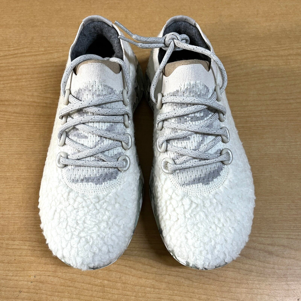 NEW Allbirds Womens Wool Dasher Fluffs Running Shoe- White Sherpa/Camo- 7.5